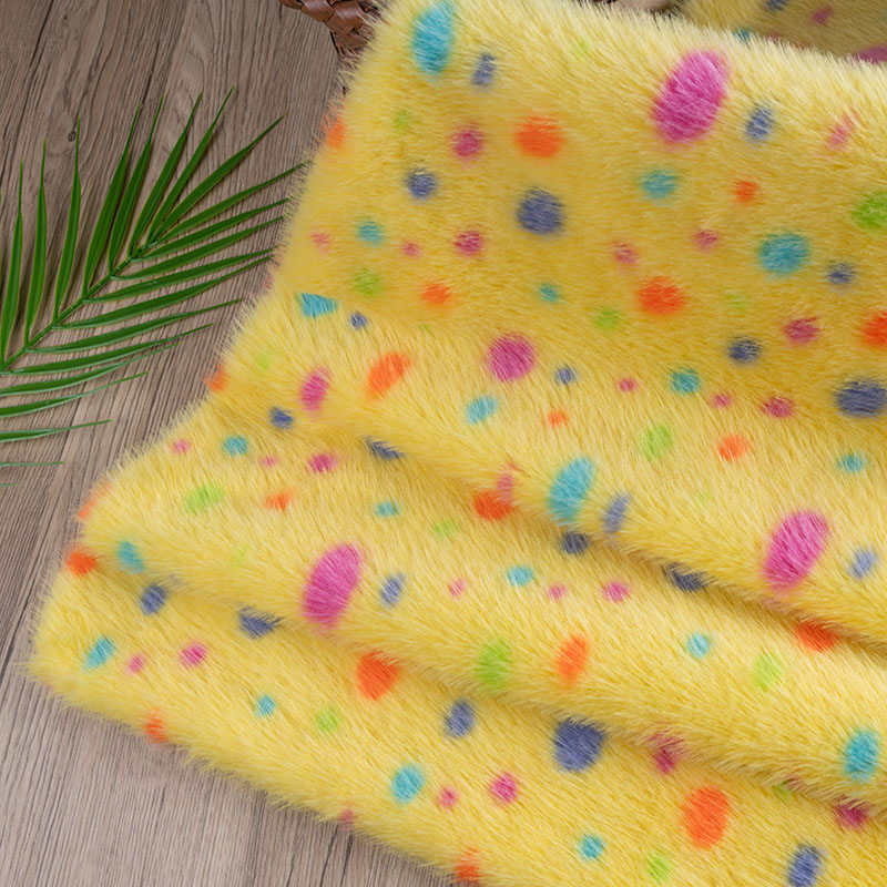 Photography Yellow - Imitation Mink Print Fabric Yellow Color