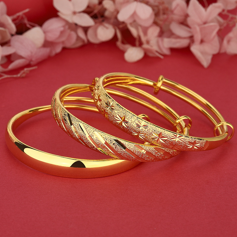Photography Yellow - 24K Gold Women's Wide Bangle |