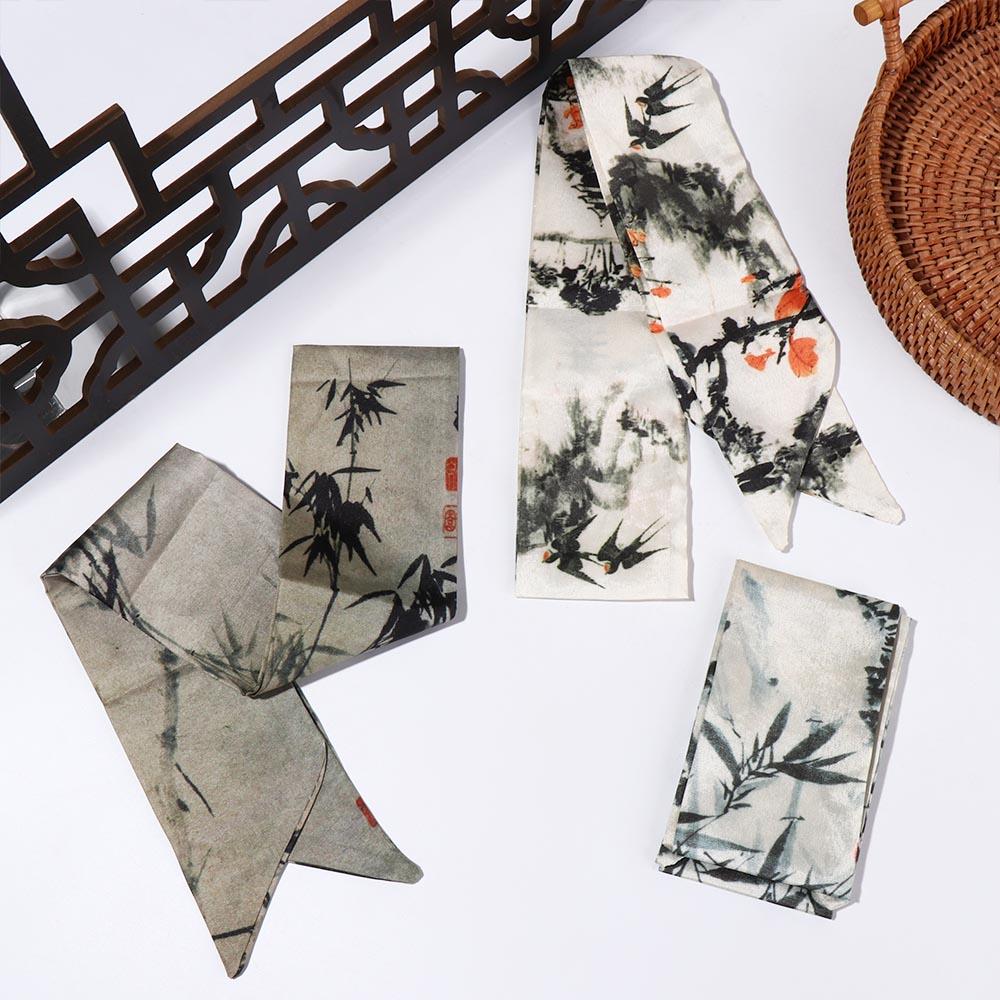 Photography Trend - Elegant Long Ink Painting Silk Scarf