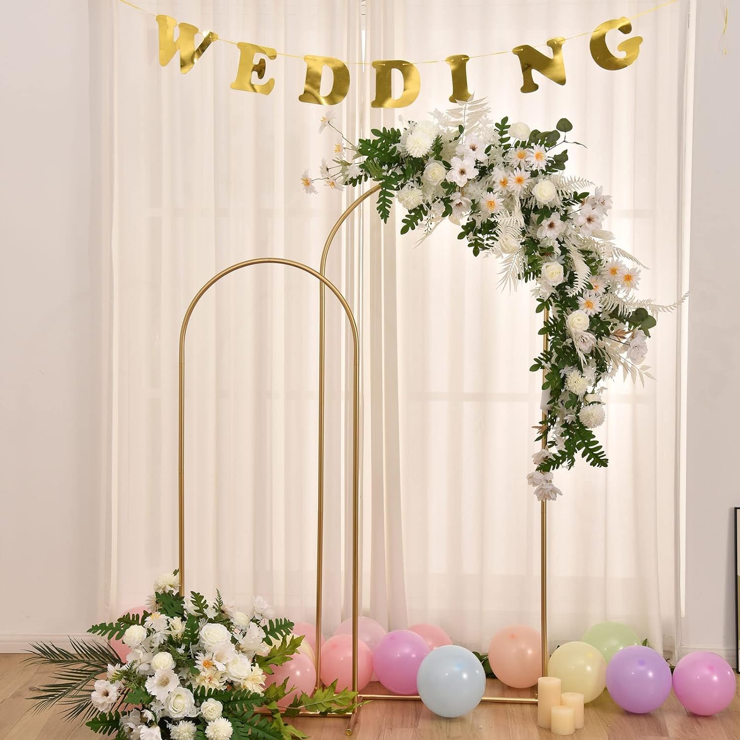 Golden Arch Frame Wedding Stan - Backdrop Stand Kit ulasan dan harga