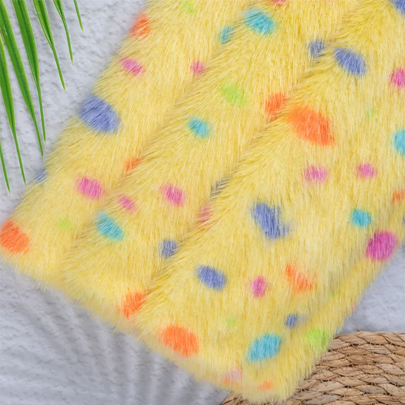 Imitation Mink Print Fabric Ye - Photography Yellow ulasan dan harga