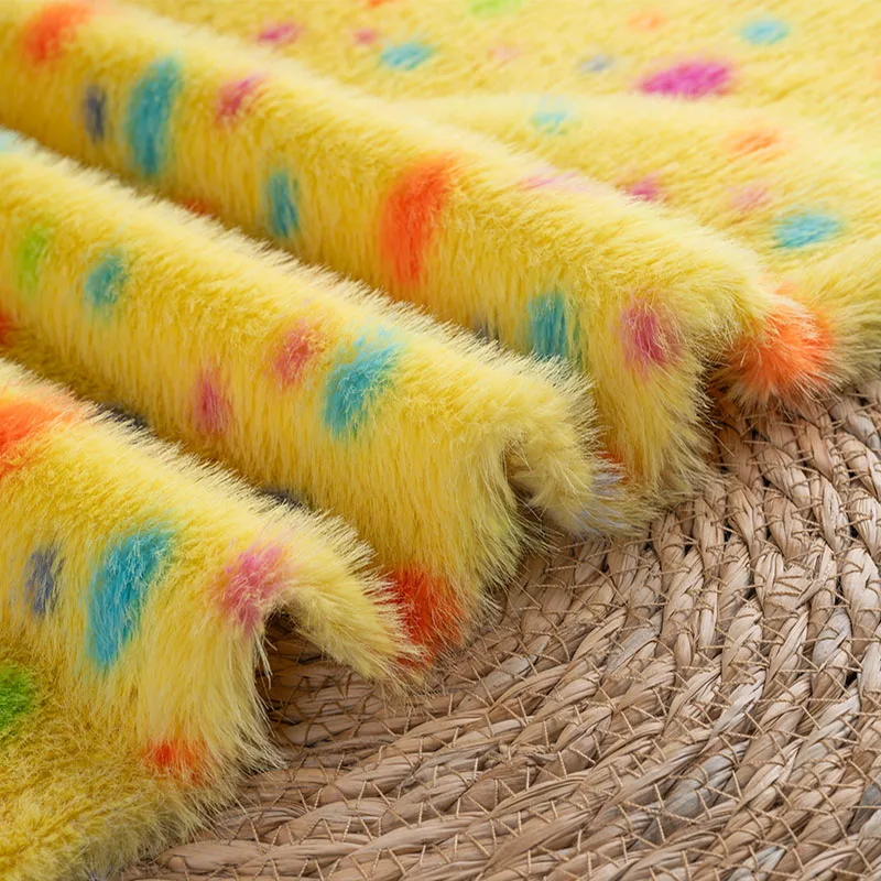 Imitation Mink Print Fabric Ye - Photography Yellow ulasan dan harga