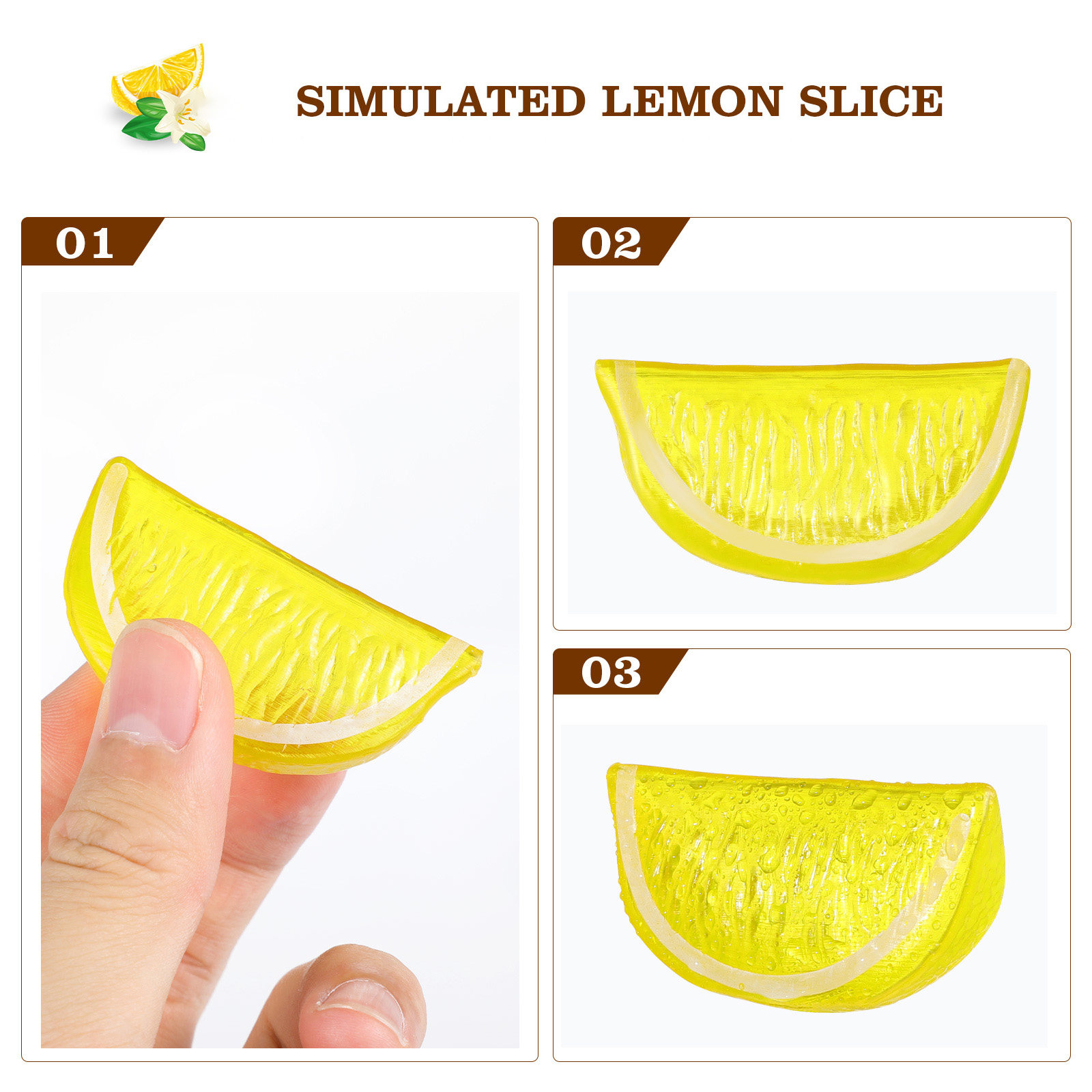 10Pcs Simulated Lemon Blocks P - Photography Yellow ulasan dan harga