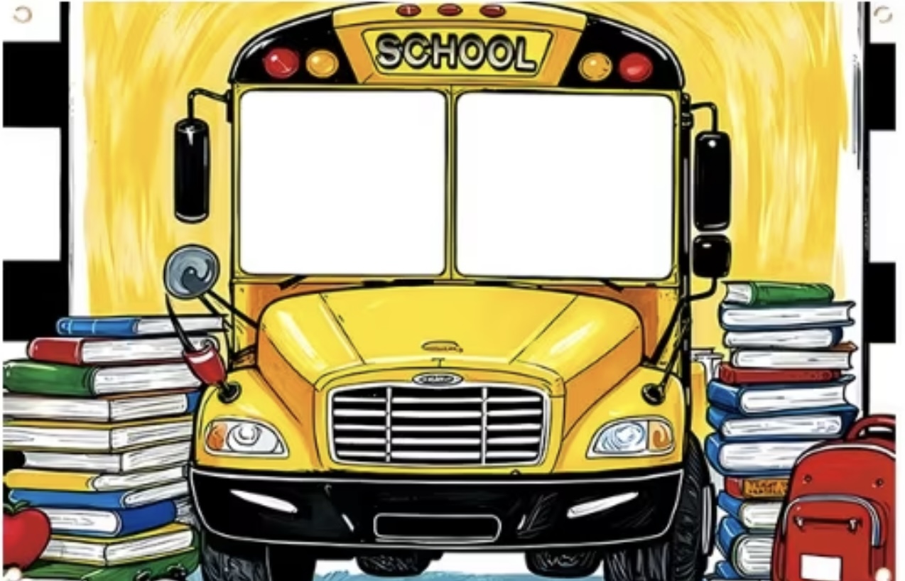 Yellow School Bus Selfie Frame - Photography Yellow ulasan dan harga