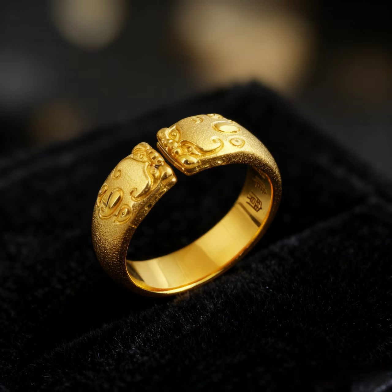 Pixiu Open Ring Couple's 24K G - Photography Yellow ulasan dan harga