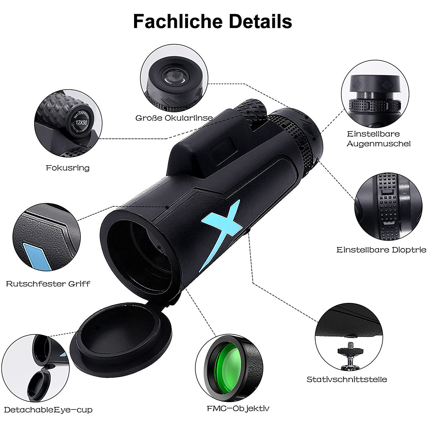 Mini Telescopes 12x50 High Pow - Photography High Angle ulasan dan harga