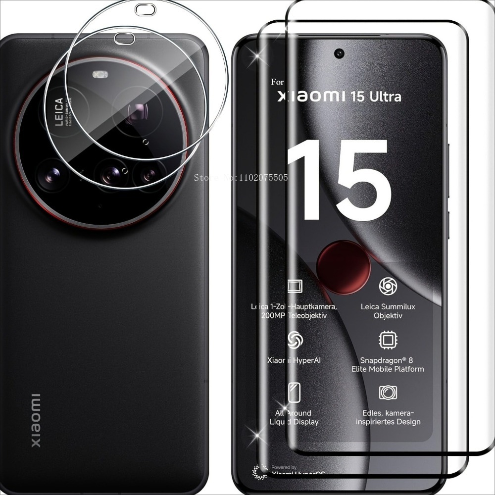 [4-in-1]2Pcs 3D Tempered Glass - Photography Kit Xiaomi 15 Ultra ulasan dan harga