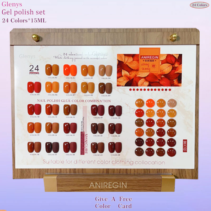 Vintage Brown 24 Color Nail Po - Color Checker Card ulasan dan harga