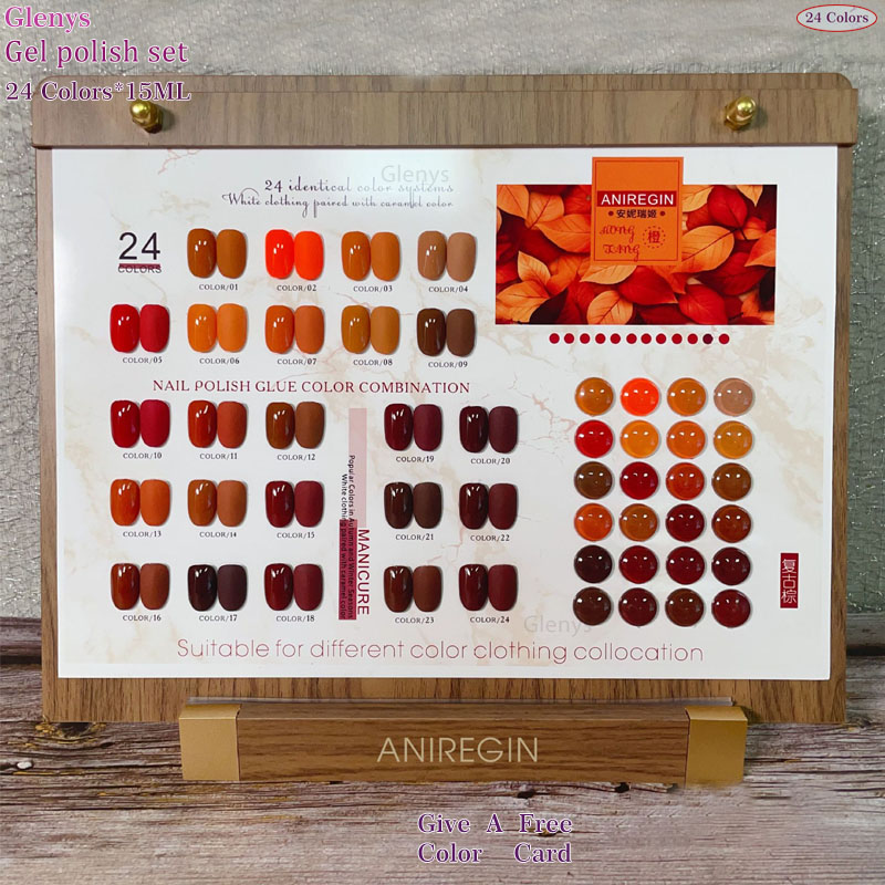 Vintage Brown 24 Color Nail Po - Color Checker Card ulasan dan harga