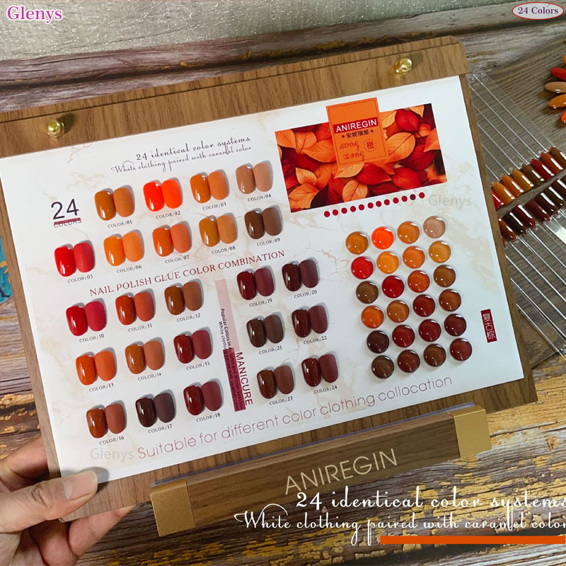 Vintage Brown 24 Color Nail Po - Color Checker Card ulasan dan harga