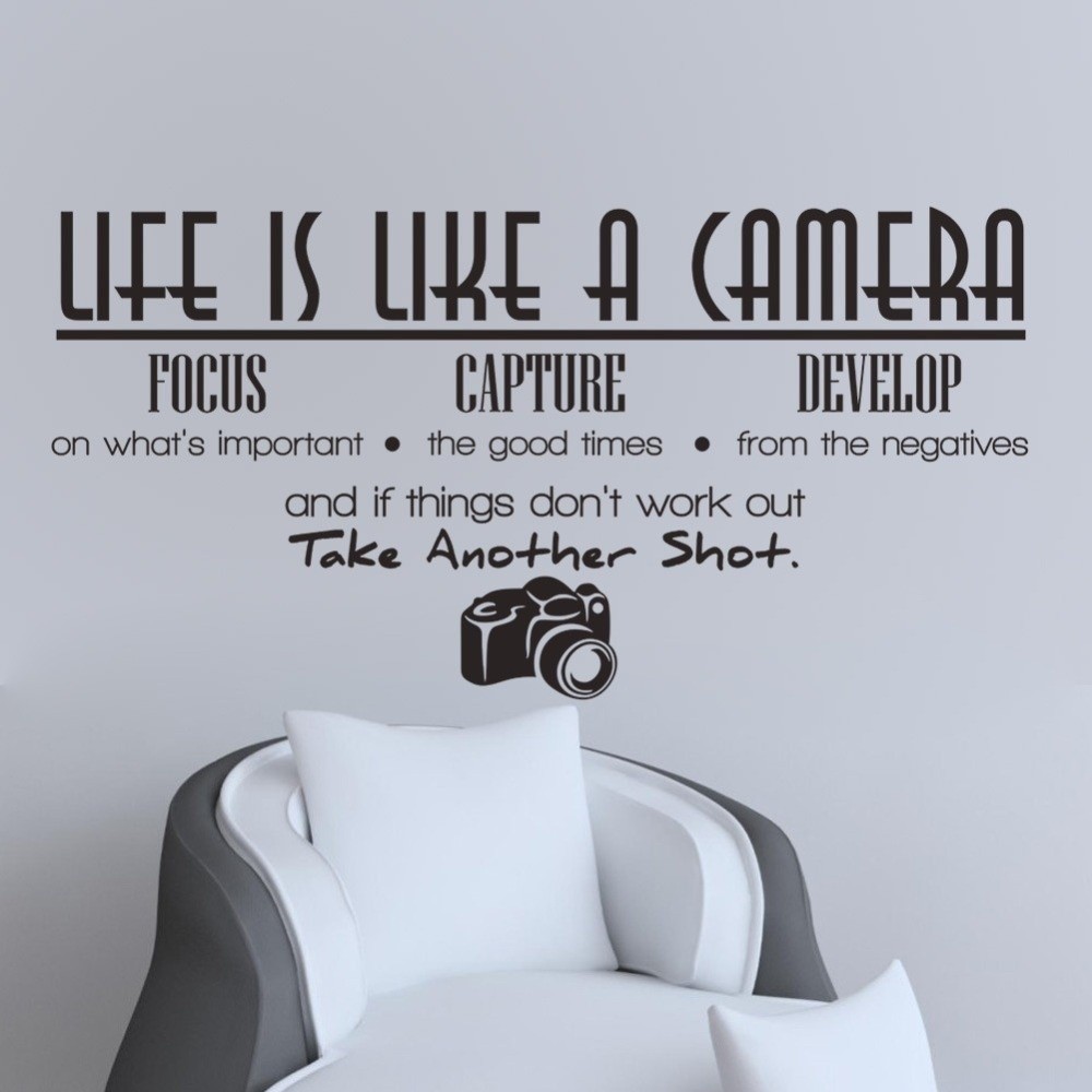 PVC Vinyl Wall Stickers 25x70c - Photography Quotes ulasan dan harga