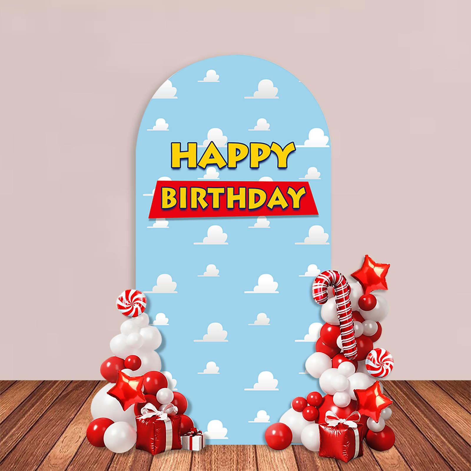 Happy Birthday Arch Backdrop C - Photography Yellow ulasan dan harga